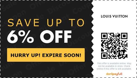 louis vuitton coupons promo|Louis Vuitton one day discount.